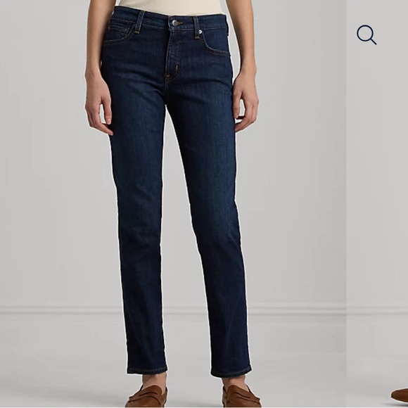 Lauren Ralph Lauren Mid-Rise Slimming Panels Premier Straight Jeans NWT 10/30 - Picture 1 of 16